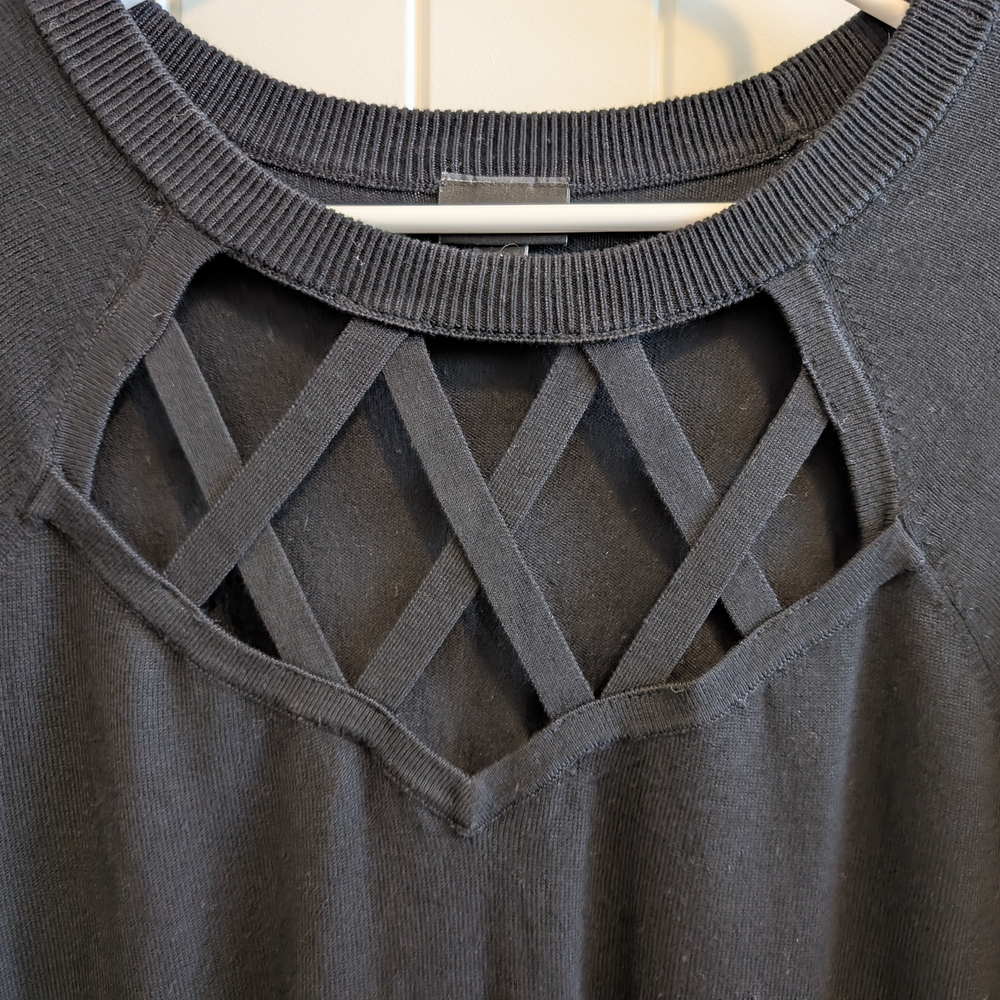 3 For $24 Torrid Black Crisscross Neckline Blouse - Picture 3 of 6